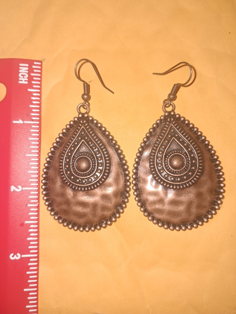 Vintage-Inspired Copper Teardrop Earrings - Women Jewelry